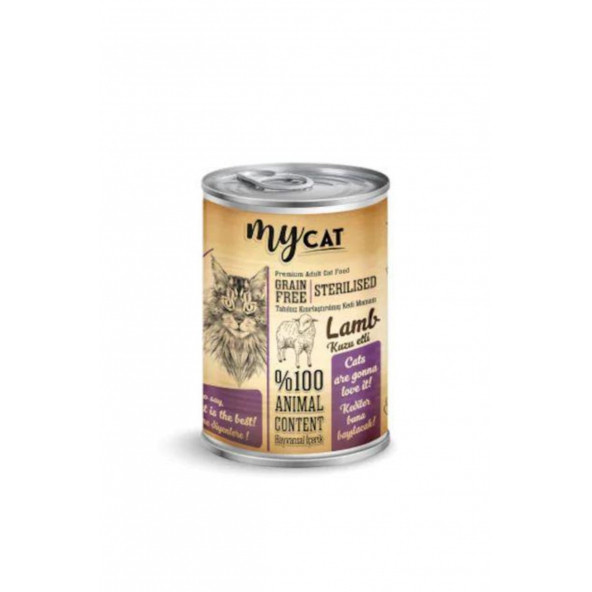 Mycat Tahılsız Kuzu Etli Kısır Kedi Konservesi 415 gr