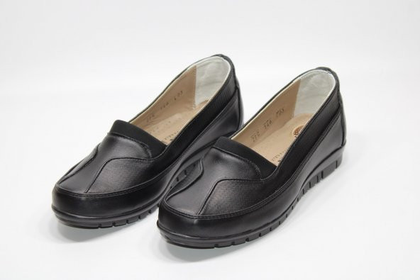 Mnd Ortopedik Düz Kaymaz Taban Ön Çizgi Desen Kadın Siyah Günlük Bağsız Anne Ayakkabısı - 4