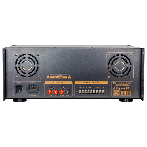 MV-1213 KÜP MİXER ANFİ USB BT UK RMS100W  MAX 800W 6 ZON+99DSP+4-16-70-100V TRAFOLU MAGICVOICE - 3