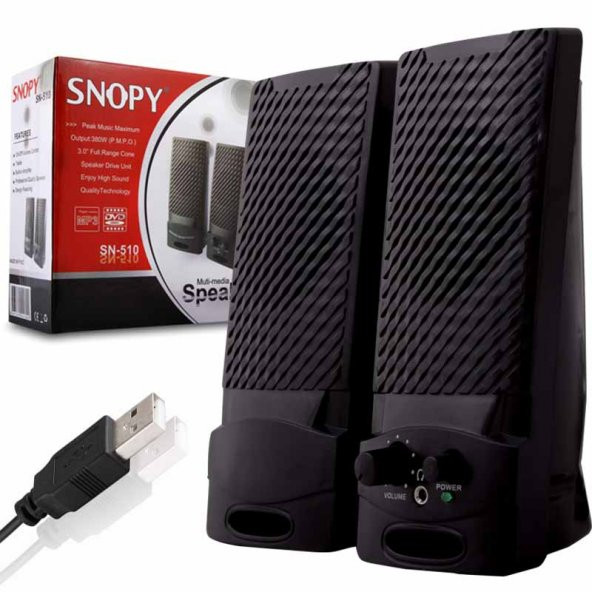 SNOPY SN-510 3 WATT USB 2.0 SİYAH  1+1 SPEAKER - HOPARLÖR