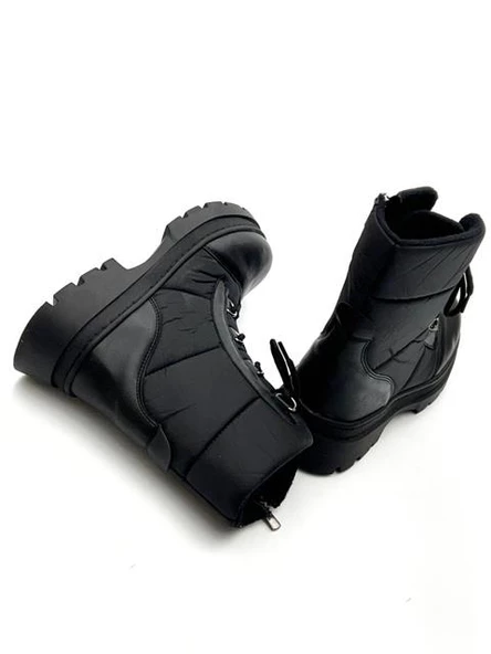 Goldstep 1235 Kadın Paraşüt Kumaş Siyah Postal Bot - 5