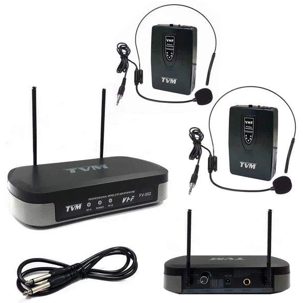 VHF KABLOSUZ MİKROFON 2 HEADSET TVM FV-502