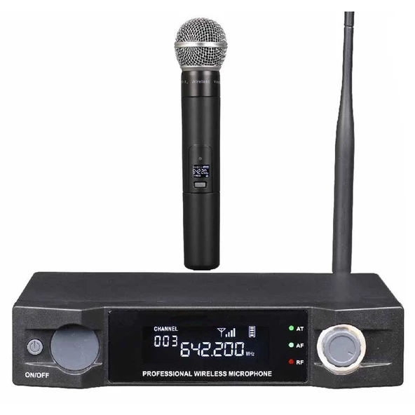 UHF KABLOSUZ MİKROFON 1 EL DIGITAL H-PRO HM-3000