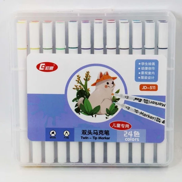 Valkyrie 24 Adet Slim Marker Kalem Seti - 10