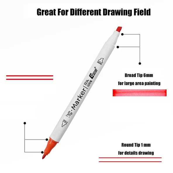 Valkyrie 24 Adet Slim Marker Kalem Seti - 9