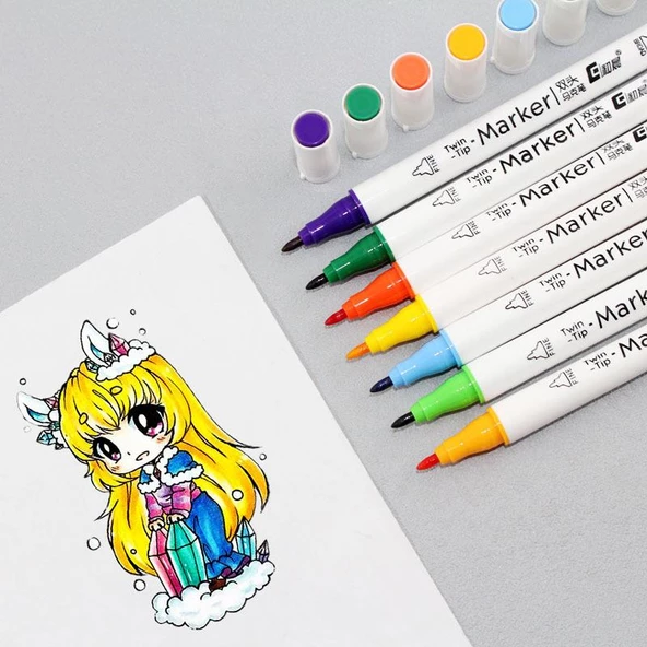 Valkyrie 24 Adet Slim Marker Kalem Seti - 8