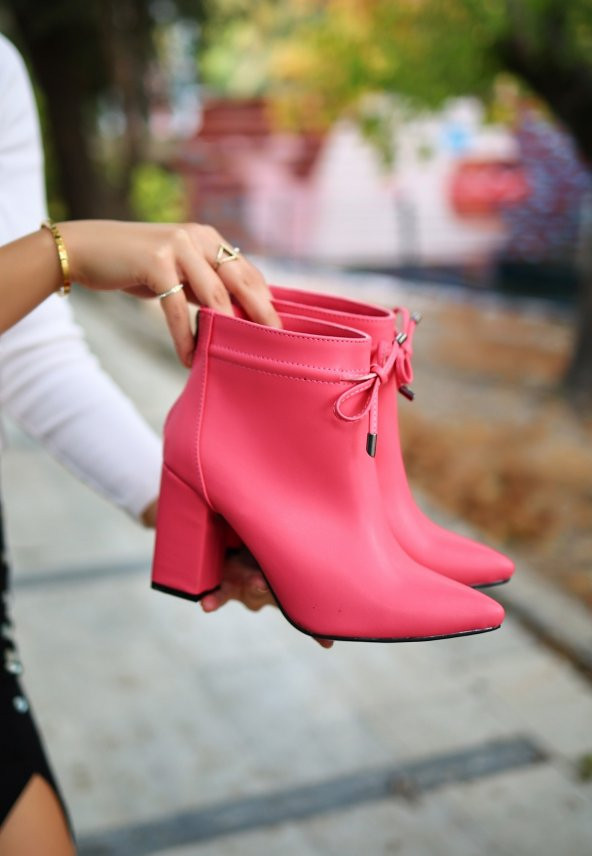 Krist Pembe Cilt Topuklu Bot - 3