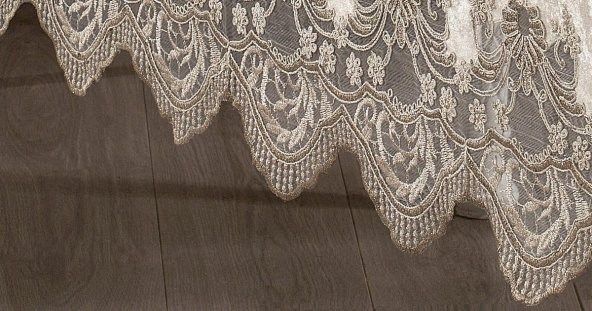 Finezza Karina Dantelli Kadife Krem Masa Örtüsü Dikdörtgen 160x230 cm - 1175 - 3