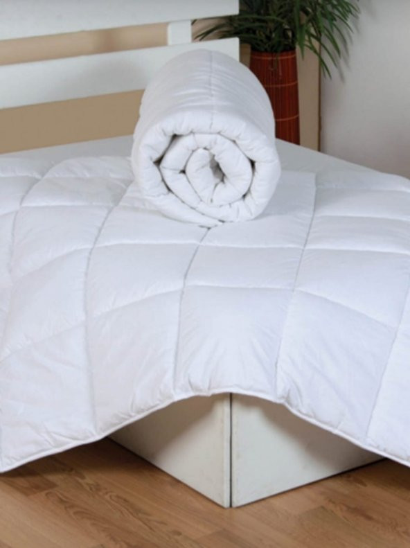 Tek Kişilik Silikon Yorgan  Yıkanabilinir  Pamuklu  Antialerjik  Antibakteriyal 155 x 215 Cm Beyaz - 5