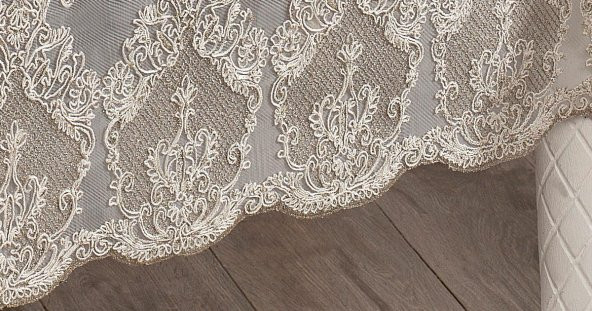 Finezza Angel Dantelli Kadife Krem Masa Örtüsü Dikdörtgen 160x230 cm - 1176 - 4