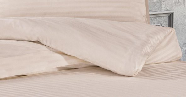 Finezza Bella Bambu Jakar Kumaş Krem Çift Kişilik Nevresim Takımı 6 Parça - 1177 - 5
