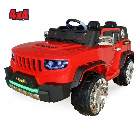 Akar Fenomen 4X4 12V Çift Kişilik Uzaktan Kumandalı Akülü Araba Kırmızı