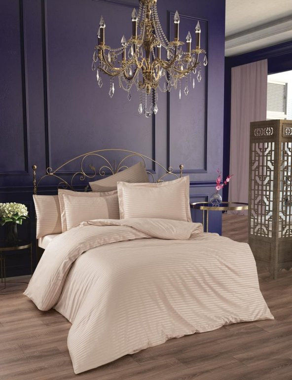 Finezza Bella Bambu Jakar Kumaş Bej Çift Kişilik Nevresim Takımı 6 Parça - 1178