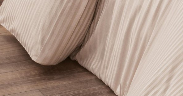 Finezza Bella Bambu Jakar Kumaş Bej Çift Kişilik Nevresim Takımı 6 Parça - 1178 - Resim 4