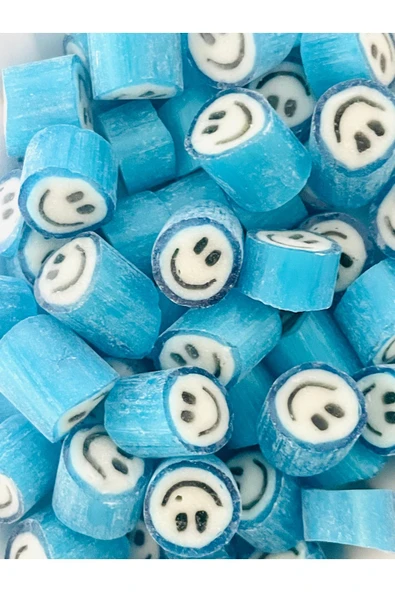 ŞEKERCİYAŞAR Mavi Gülenyüz Desenli Lolly Şeker 250 Gr