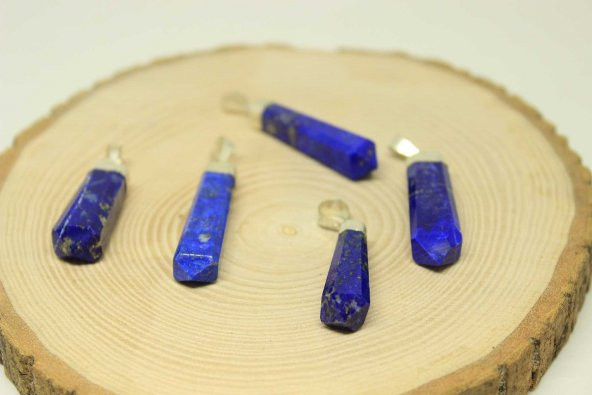 Lapis Taşı 925 Ayar Gümüş Aparatlı Kolye Ucu - 4