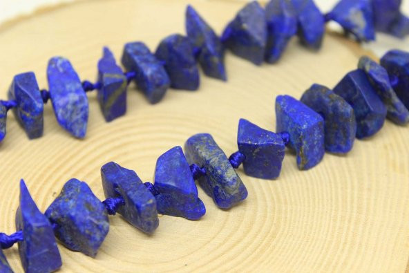 Lapis Taşı Ham Parçalar Kolye (ortalama 48cm) - Resim 4
