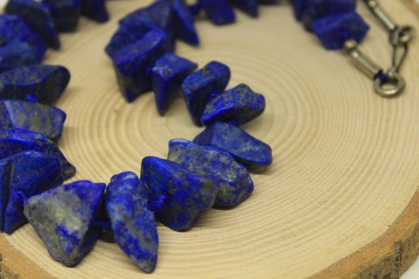 Lapis Taşı Ham Parçalar Kolye (ortalama 48cm) - Resim 5