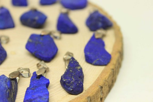 Lapis Taşı Metal Aparatlı Kolye Ucu - 3