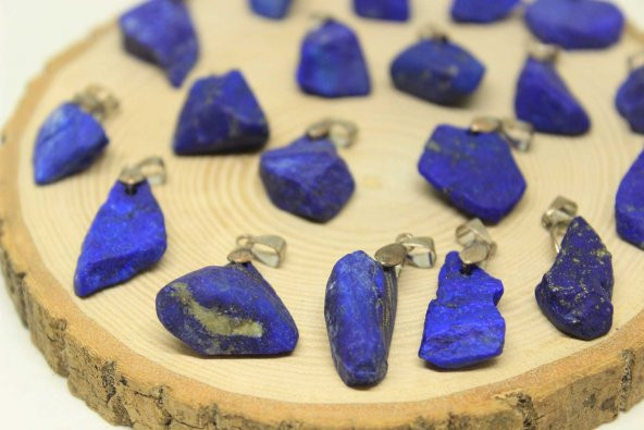 Lapis Taşı Metal Aparatlı Kolye Ucu - 4