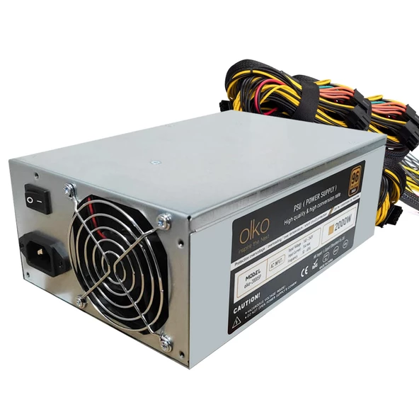 POWER SUPPLY 2000W 96 PLUS ÇOKLU 2 FANLI MİNİNG İÇİN OLKO SP-2000 - 2
