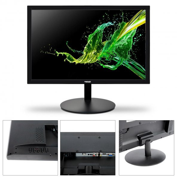 AVENİR AV-M19A Led Monitör 19 İnç 12 Volt Vga Hdmi Usb Full Hd Dahili Hoparlör - 2