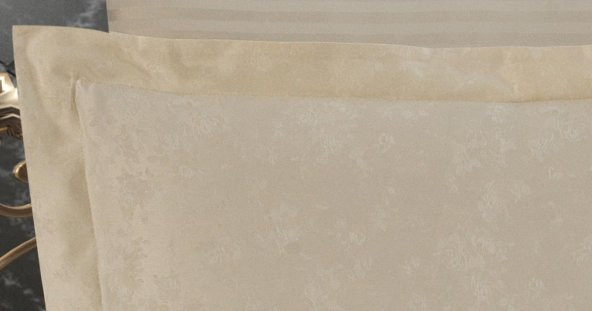 Finezza Rita Bambu Jakar Kumaş Krem Çift Kişilik Nevresim Takımı 6 Parça - 1185 - 6