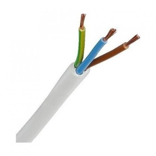 Öznur 3 x 1,5 TTR Kablo 12 m Beyaz Tam Bakır