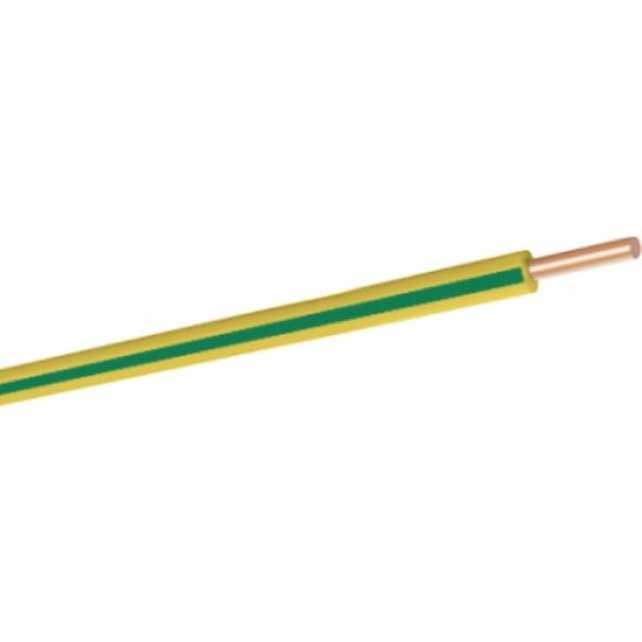 Hes 6 mm NYA Kablo 16 m Sarı Yeşil Tam Bakır H07V-U