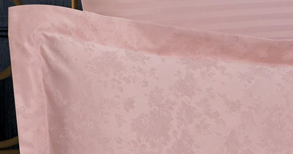 Finezza Rita Bambu Jakar Kumaş Pudra Çift Kişilik Nevresim Takımı 6 Parça - 1188 - Resim 6