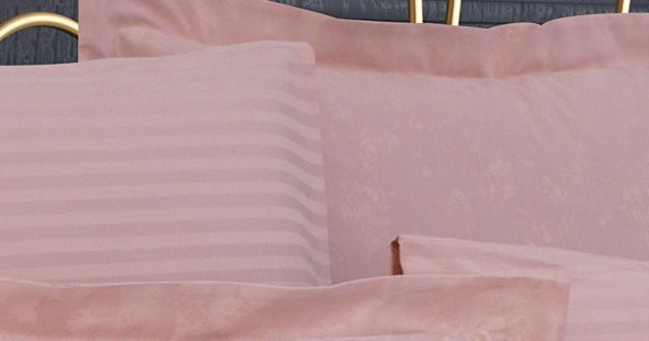 Finezza Rita Bambu Jakar Kumaş Pudra Çift Kişilik Nevresim Takımı 6 Parça - 1188 - Resim 8