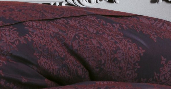 Finezza Tiara Bambu Jakar Kumaş Bordo Çift Kiş. Nevresim Takımı 6 Parça - 1194 - 3
