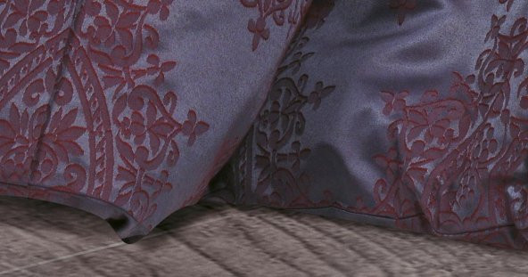 Finezza Tiara Bambu Jakar Kumaş Bordo Çift Kiş. Nevresim Takımı 6 Parça - 1194 - 5