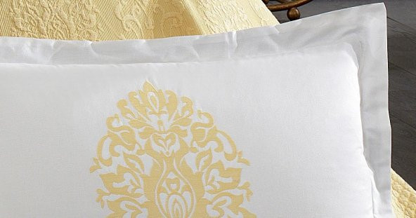 Finezza Pandora Jakar Nakışlı Pamuk Nevresimli Sarı Gelin Seti 9 Parça - 1201 - 5