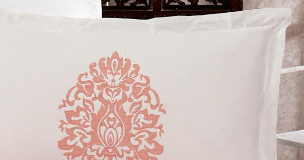 Finezza Pandora Jakar Nakışlı Pamuk Nevresimli Somon Gelin Seti 9 Parça - 1202 - Resim 5