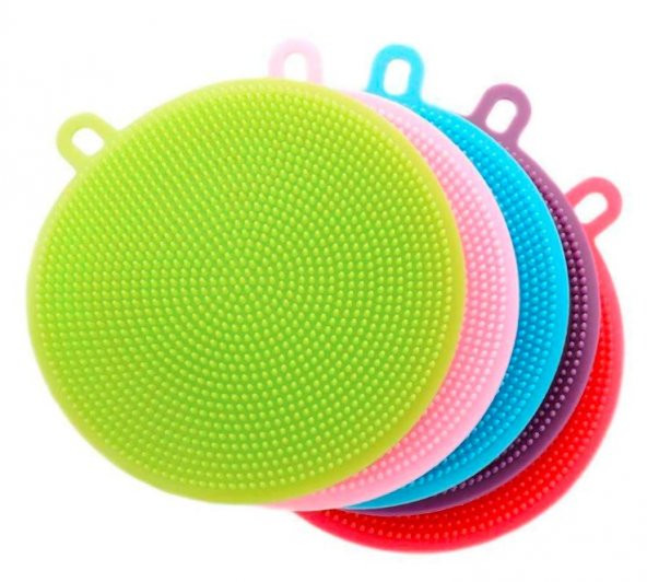 Silikon Yuvarlak Bulaşık Süngeri 3 Adet