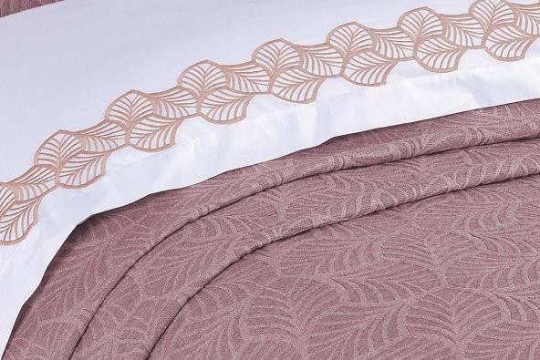 Finezza Freya Jakar Nakışlı Pamuk Nevresimli Bordo Gelin Seti 9 Parça - 1206 - Resim 4