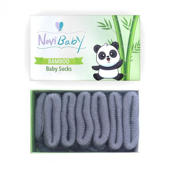 Novibaby 3lü Bambu Yenidoğan Bebek Çorap I Cloud I 0-6 ay