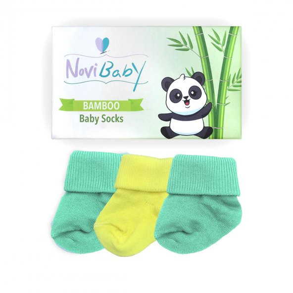Novibaby 3lü Bambu Yenidoğan Bebek Çorap I Sunrise I 0-6 ay - 2