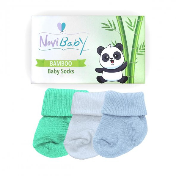 Novibaby 3lü Bambu Yenidoğan Bebek Çorap I Fresh I 0-6 ay - 2
