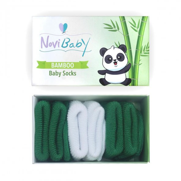 Novibaby 3lü Bambu Yenidoğan Bebek Çorap I Nature I 0-6 ay