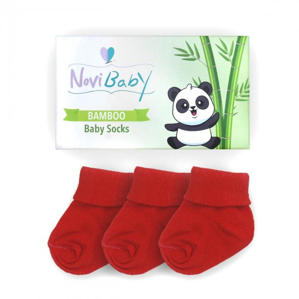 Novibaby 3lü Bambu Yenidoğan Bebek Çorap I Rudy I 0-6 ay - 2
