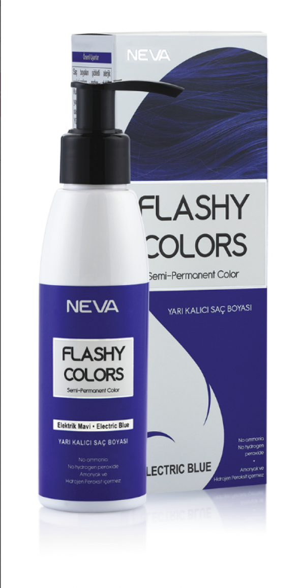 Neva Flashy Colors Yarı Kalıcı Saç Boyası 100 Ml Elektrik Mavi