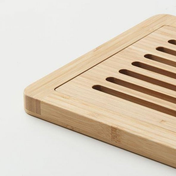 Bambu Kesme Tahtası 37x24 cm MeridyenDukkan Tepsili-Sunumluk Kesme Tahtası - 3