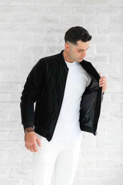 SİR MEVSİMLİK REGULAR FİT FERMUARLI ERKEK KAPİTONE MONT - Resim 9