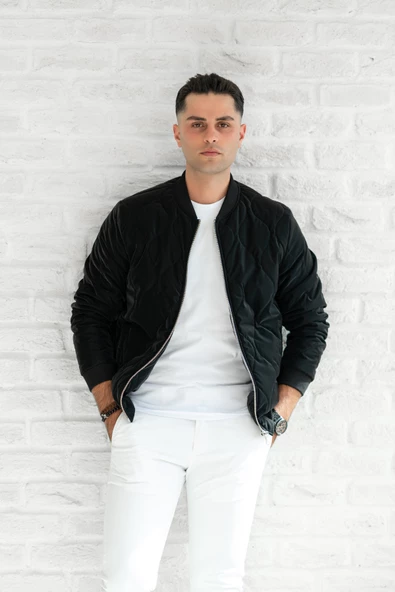 SİR MEVSİMLİK REGULAR FİT FERMUARLI ERKEK KAPİTONE MONT - Resim 6