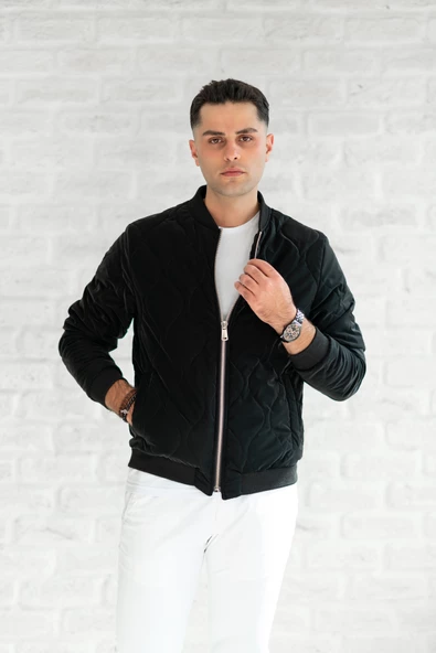 SİR MEVSİMLİK REGULAR FİT FERMUARLI ERKEK KAPİTONE MONT - Resim 8