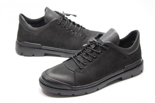 CASSO HAKİKİ DERİ KAUÇUK KAYMAZ TABAN LASTİK BAĞCIKLI KOLAY GİYİM ERKEK KISA BOT - 2