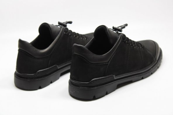 CASSO HAKİKİ DERİ KAUÇUK KAYMAZ TABAN LASTİK BAĞCIKLI KOLAY GİYİM ERKEK KISA BOT - 5