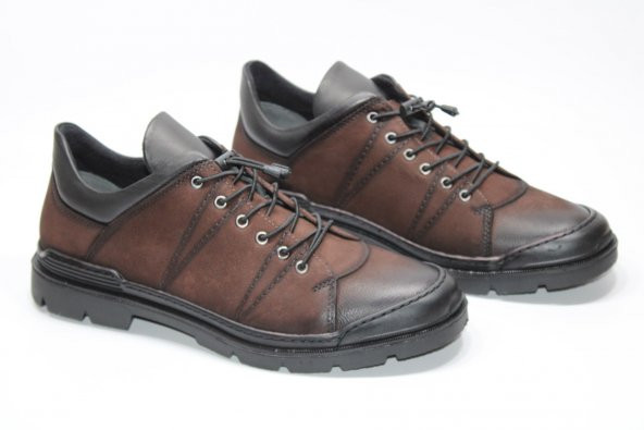 CASSO HAKİKİ DERİ KAUÇUK KAYMAZ TABAN LASTİK BAĞCIKLI KOLAY GİYİM ERKEK KISA BOT - 6